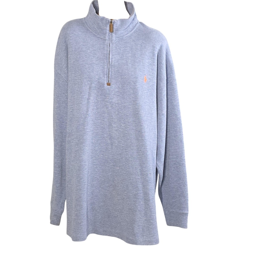 Polo Ralph Lauren Sweater Mens Big 2X Blue Preppy Pullover Tall Classic Cotton